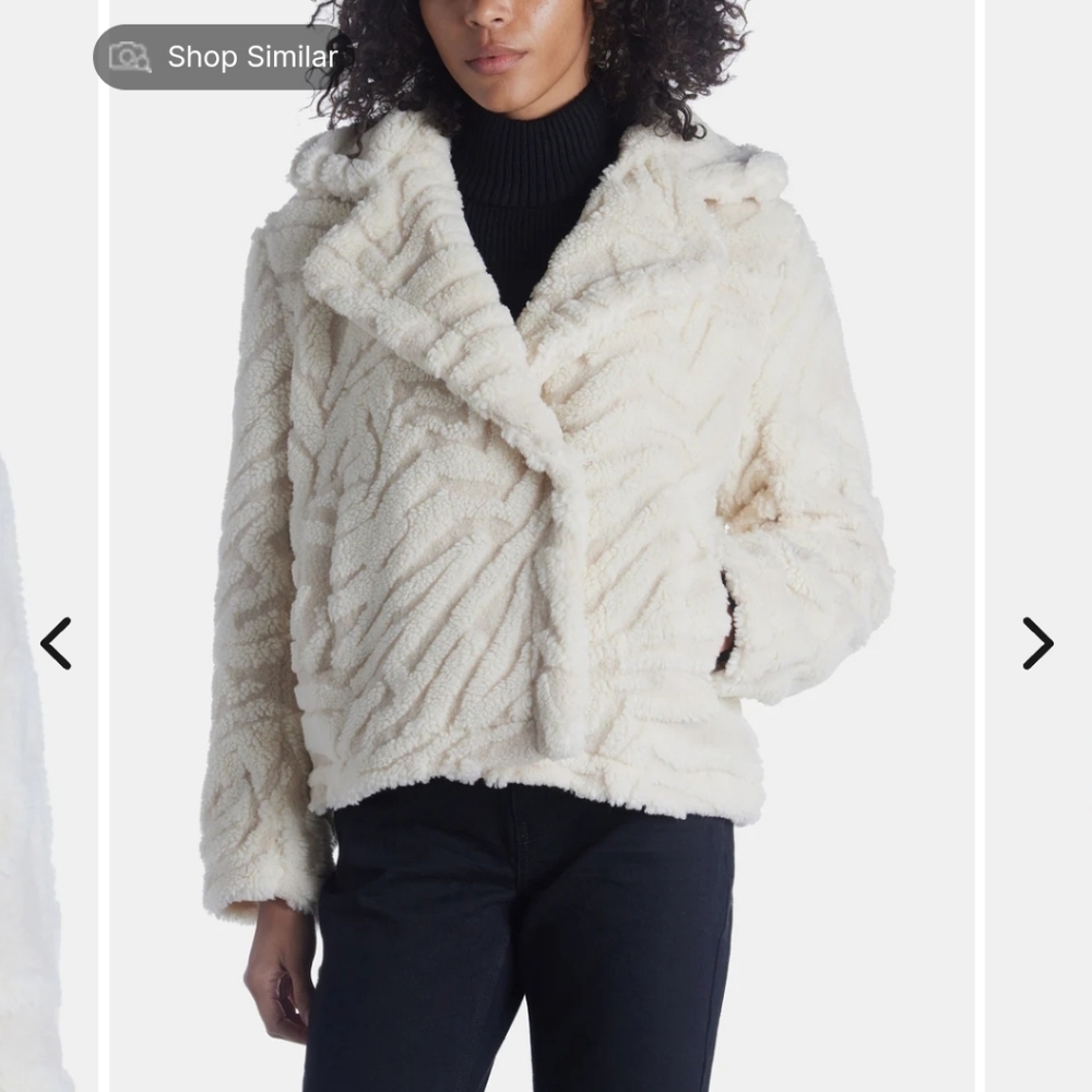 French Connection Bobby Borg Classic Cream Cropped Jacket